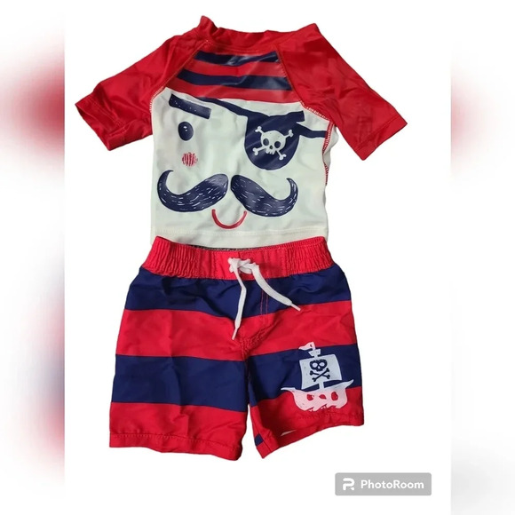 Old Navy Pirate Captain 3/4 Sleeve Infant Bathing Suit - Picture 1 of 3